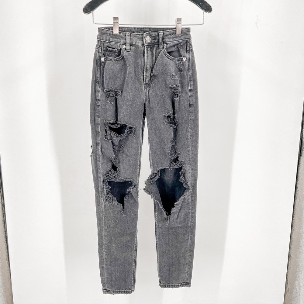 American Eagle black distressed jeans with comfort stretch waistband